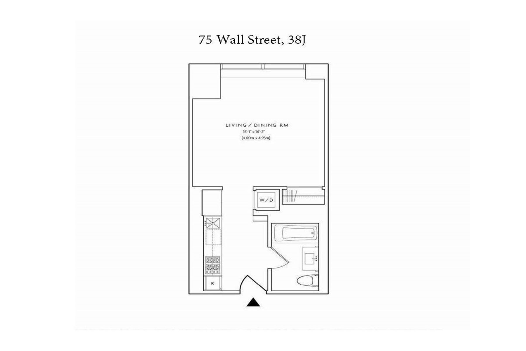 75 Wall Street, Unit 38J Manhattan, NY 10005 - Photo 8 of 8 a picture of a floor plan