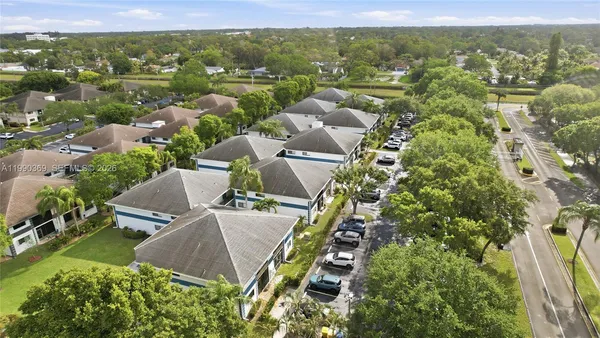 an aerial view of multiple houses