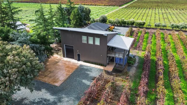 a view of a porch with seating space