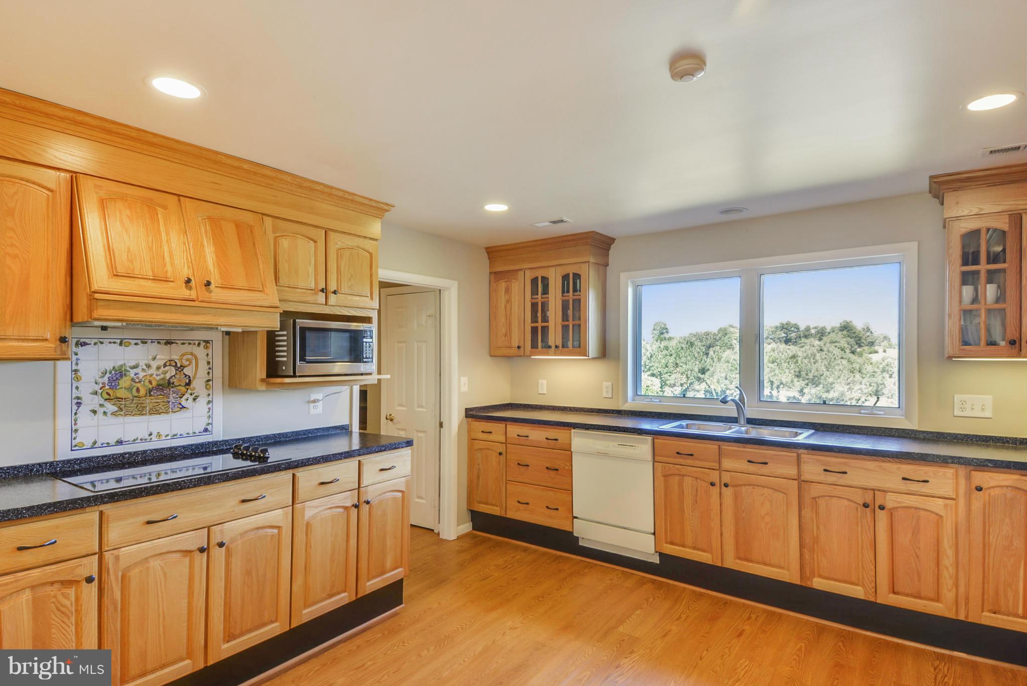 9859 Conde Road Marshall, VA 20115 - Photo 14 of 29 a large kitchen with stainless steel appliances granite countertop a stove a sink and a microwave