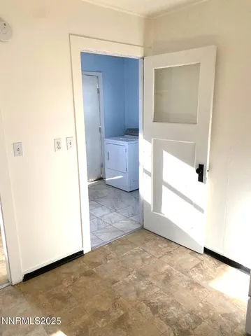 a view of a bathroom with a bathroom