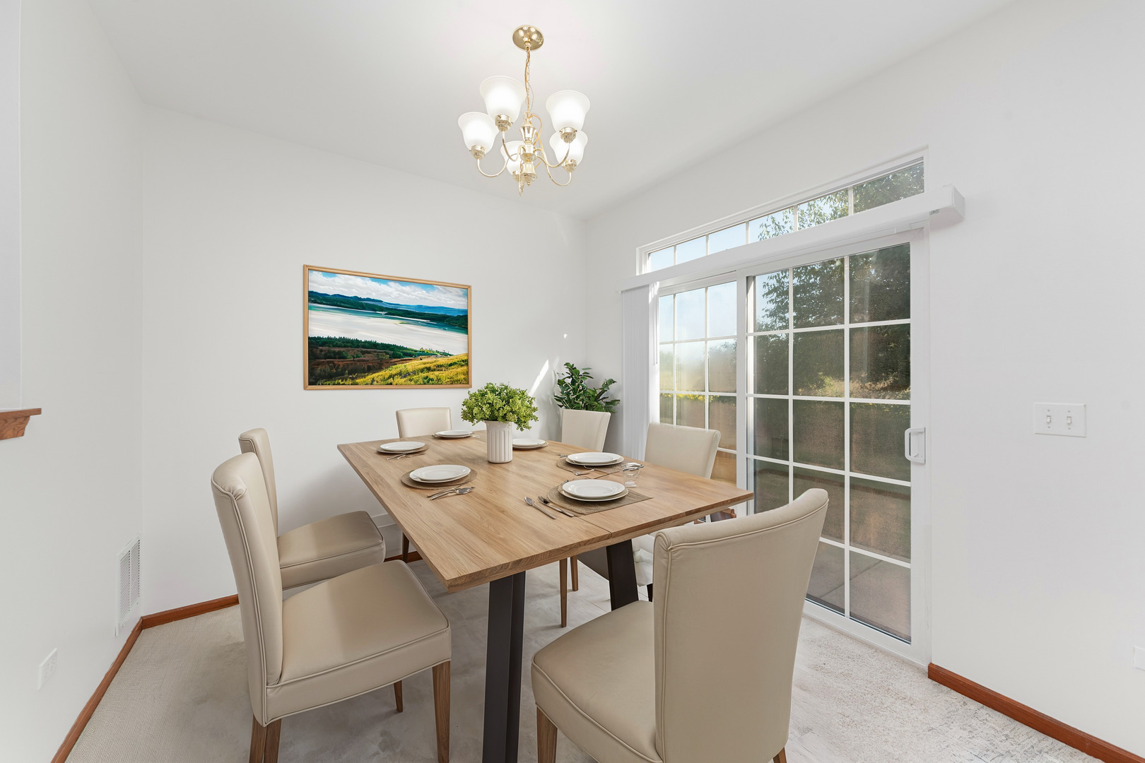 278 South Oak Creek Lane Romeoville, IL 60446 - Photo 6 of 16 a view of a dining room with furniture and chandelier