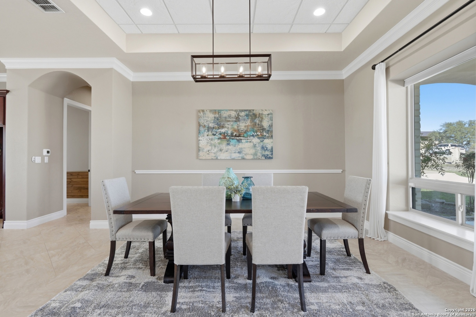 1030 Mystic Parkway Spring Branch, TX 78070 - Photo 18 of 63 a view of a dining room with furniture wooden floor and chandelier