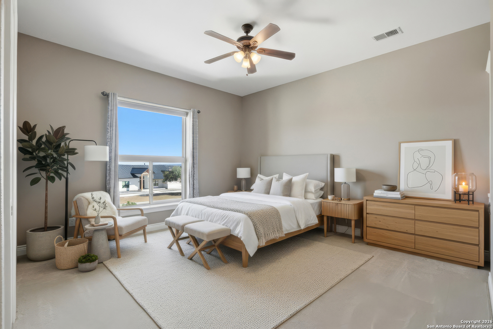 1030 Mystic Parkway Spring Branch, TX 78070 - Photo 34 of 63 a bed room with bed and a chandelier