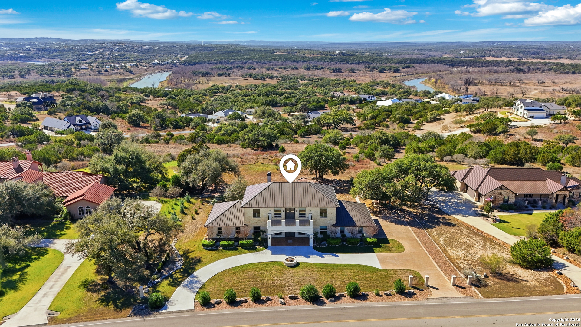 1030 Mystic Parkway Spring Branch, TX 78070 - Photo 9 of 63 an aerial view of a house with a swimming pool