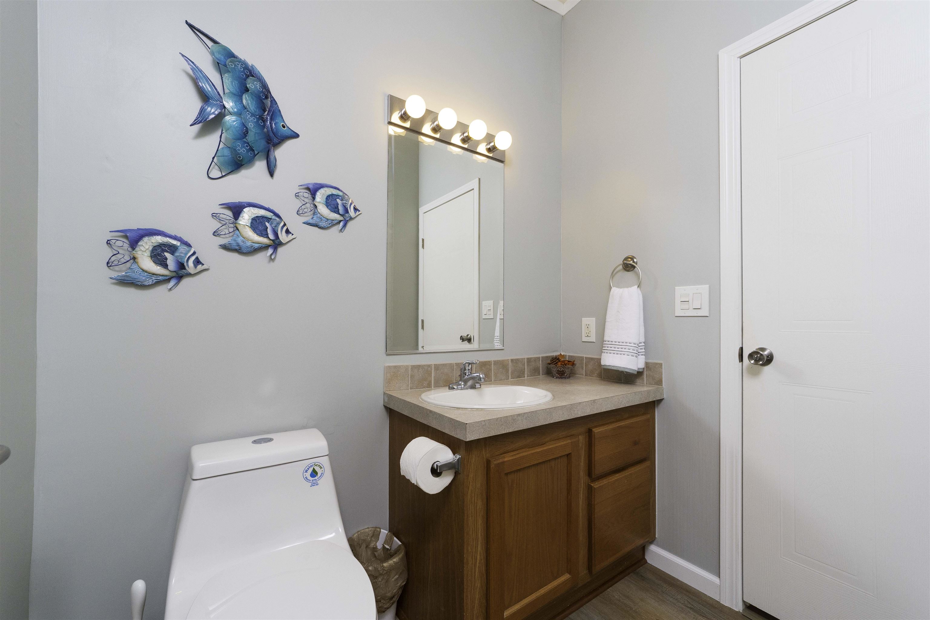 2232 Whippoorwill Drive St. Augustine, FL 32084 - Photo 32 of 51 a bathroom with a sink a vanity and a mirror