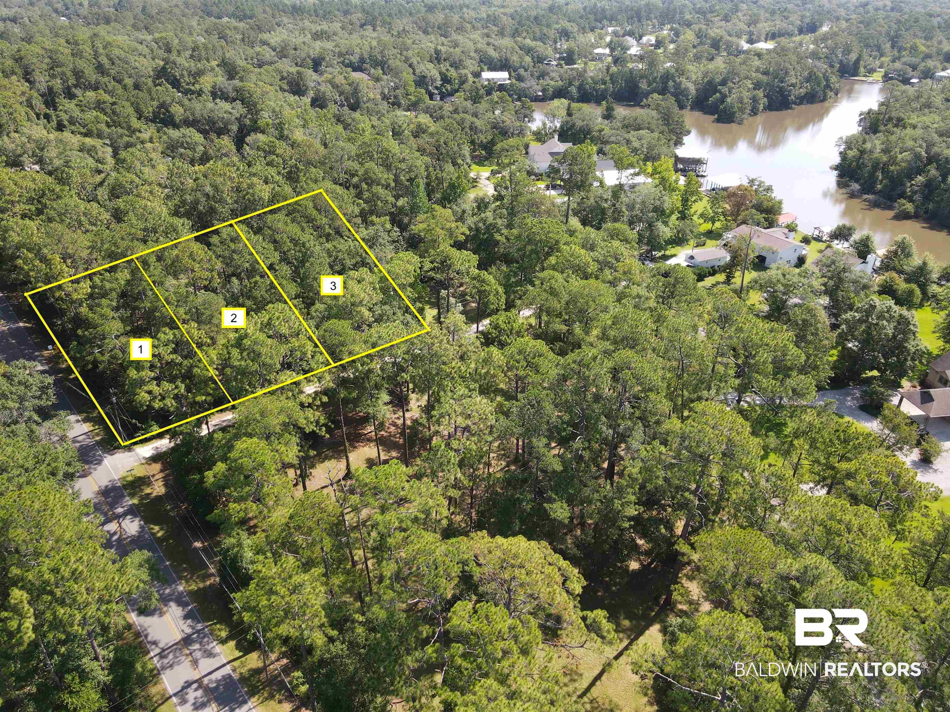0 Ferry Road Fairhope, AL 36532 - Photo 7 of 7 View of property location with a large body of water and property parcel outlined