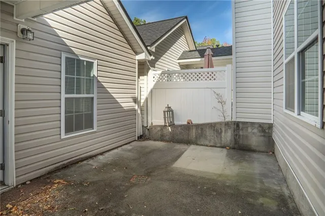 a backyard of a house with lots of green space