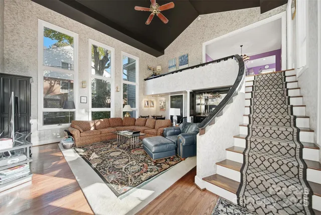 a living room with furniture