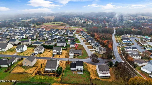 an aerial view of multiple house