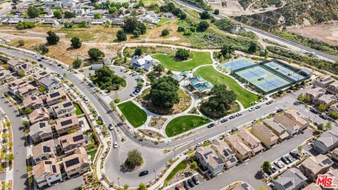 an aerial view of a house