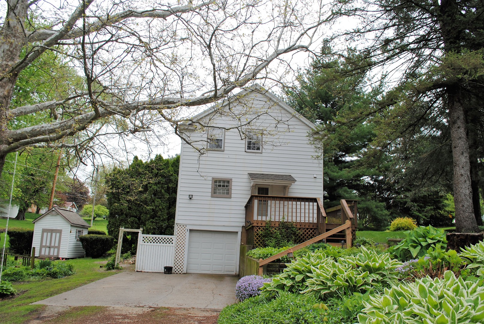 208 Ridge Street Mount Carroll, IL 61053 - Photo 13 of 16 a view of a house with a yard and large tree