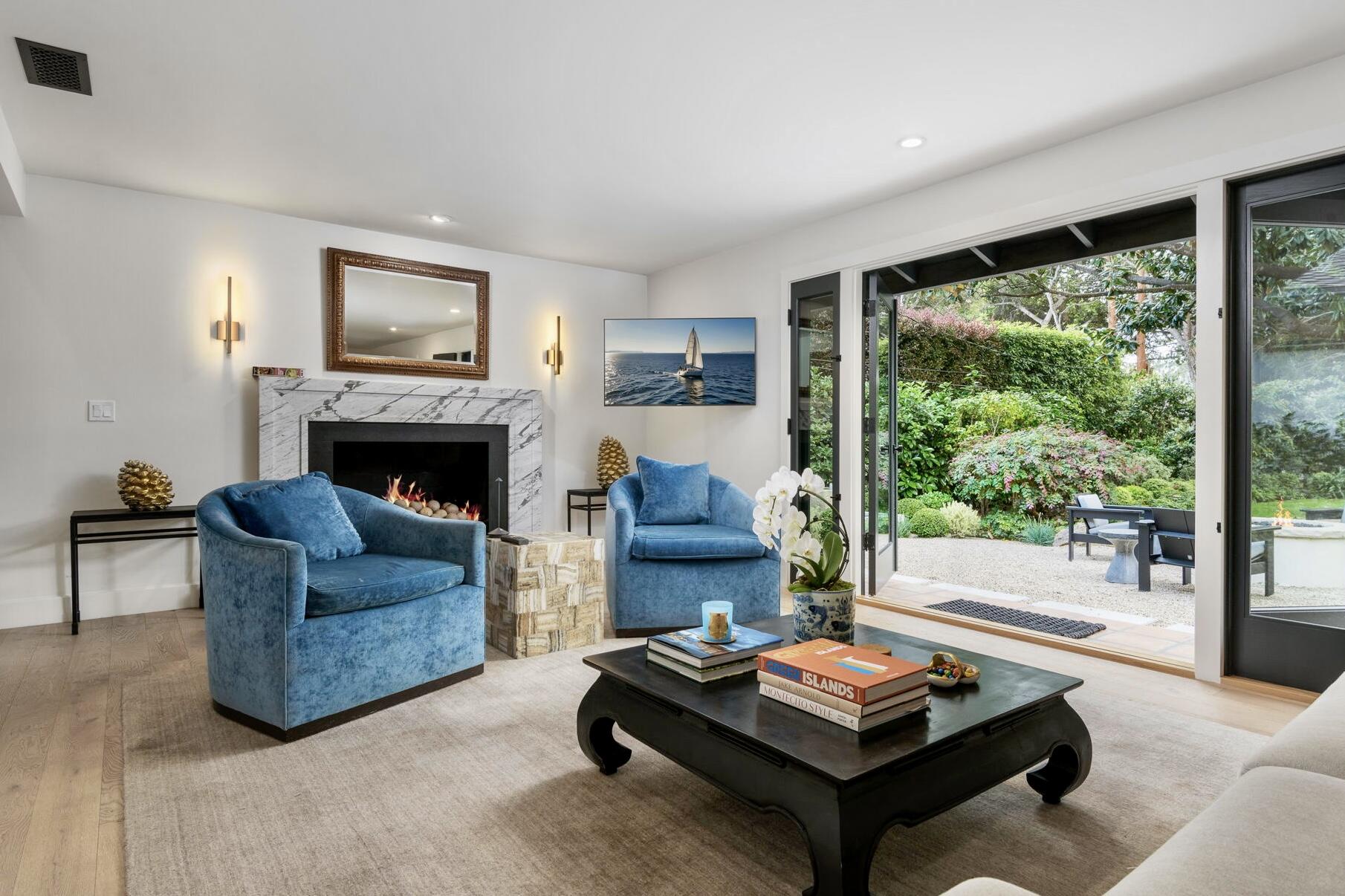 135 Pomar Lane Montecito, CA 93108 - Photo 12 of 29 a living room with furniture and a fireplace