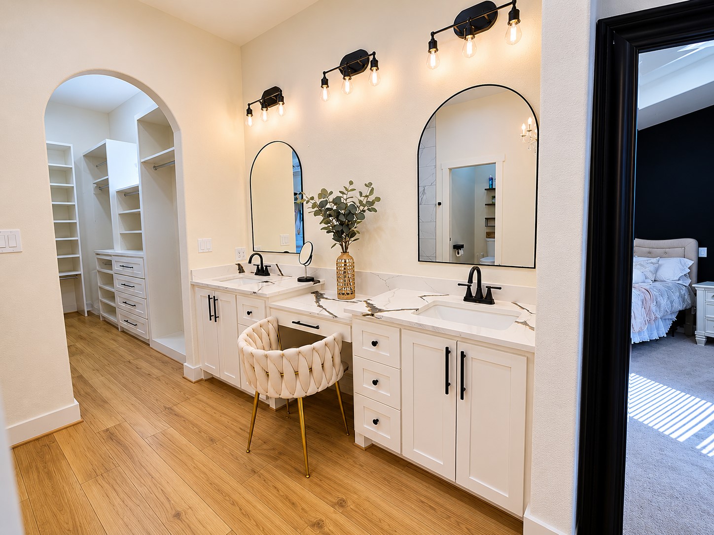 440 Farm To Market 223 Shepherd, TX 77371 - Photo 23 of 40 a bathroom with a double vanity sink a mirror and a shower