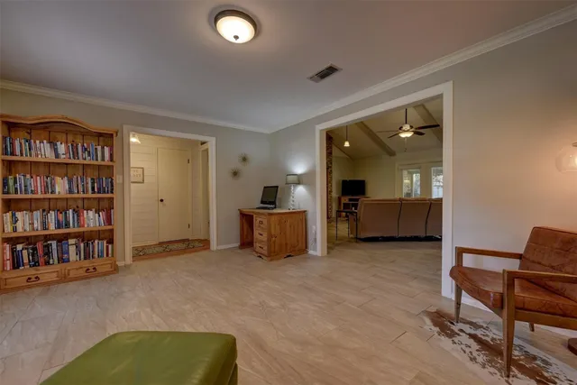 a view of kitchen with furniture and cabinet
