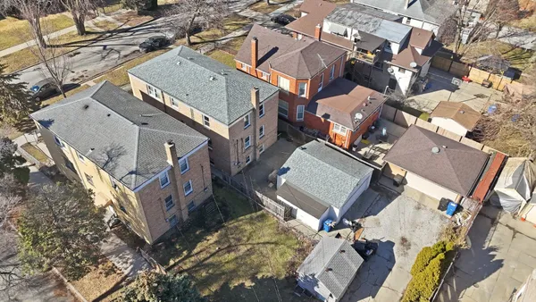 an aerial view of a house