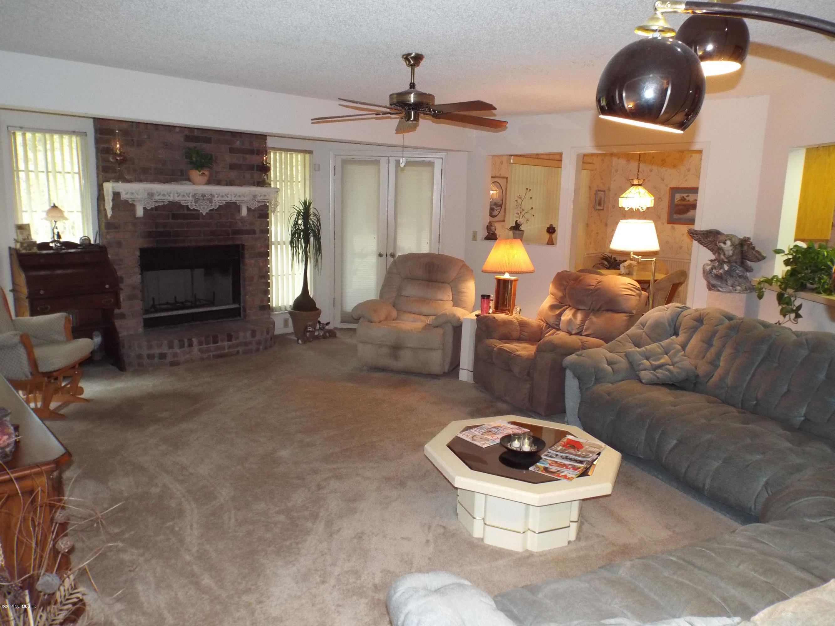 Over-sized family room with fireplace