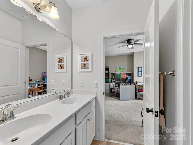 a bathroom with a sink double vanity