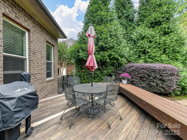 a deck view with a seating space