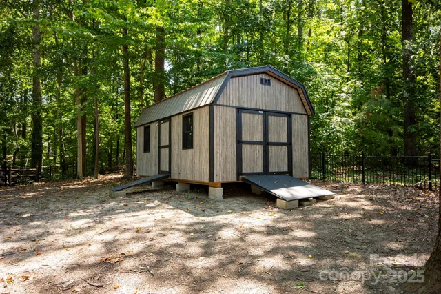 a view of water heater room with window