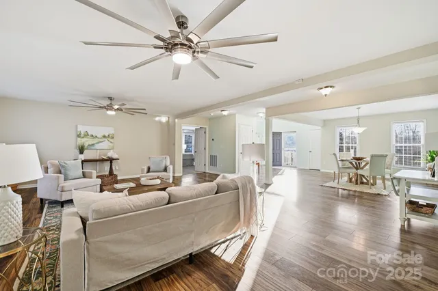 a living room with furniture