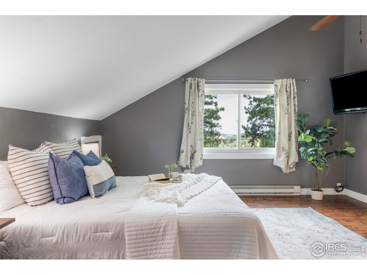 6521 Olde Stage Road Boulder, CO 80302 - Photo 25 of 47 a bedroom with a bed and a potted plant