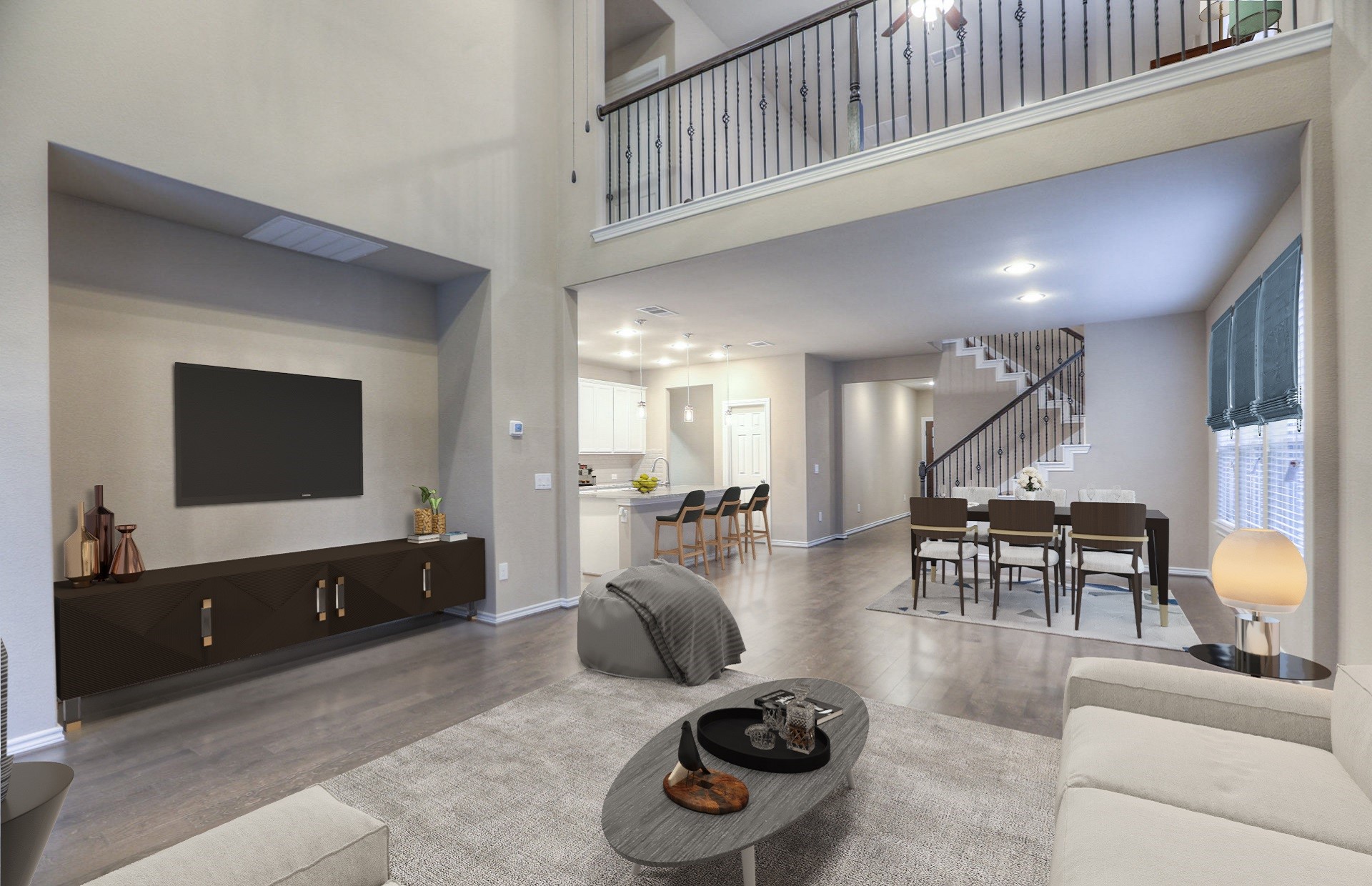 15166 Wild Gully Way Conroe, TX 77302 - Photo 6 of 21 a living room with furniture and a flat screen tv