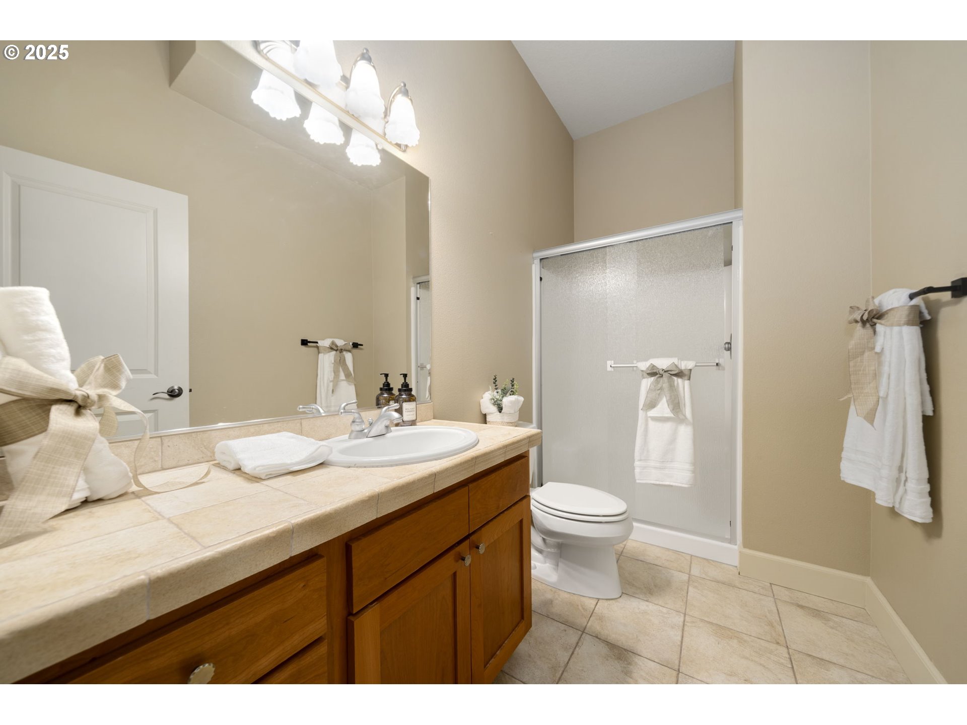 5219 Northwest Fernridge Drive Camas, WA 98607 - Photo 25 of 48 a bathroom with a sink a toilet and a mirror