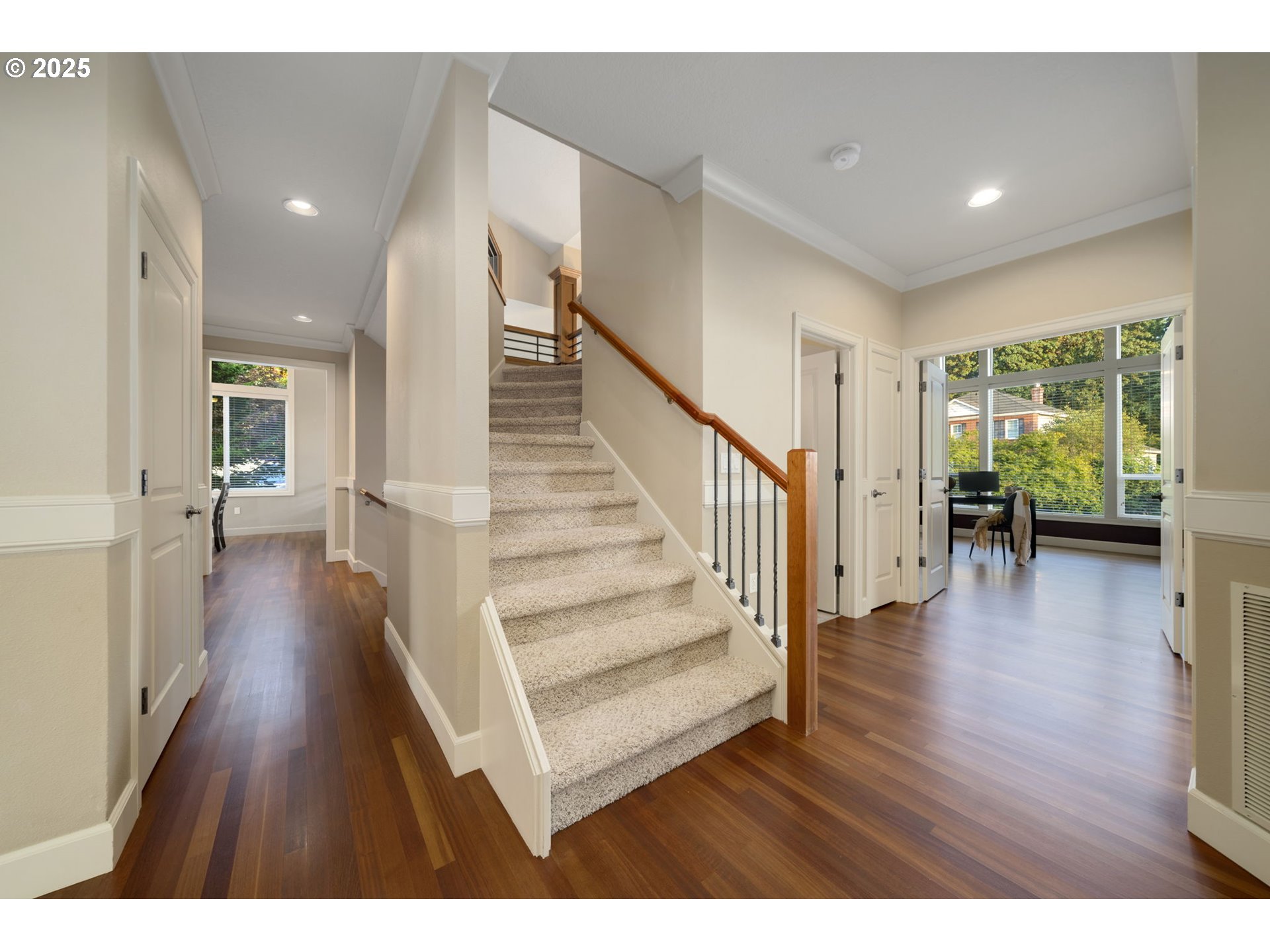 5219 Northwest Fernridge Drive Camas, WA 98607 - Photo 27 of 48 a view interior of a house with wooden floor windows and a living room