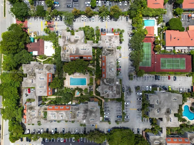 a view of a city with a lake