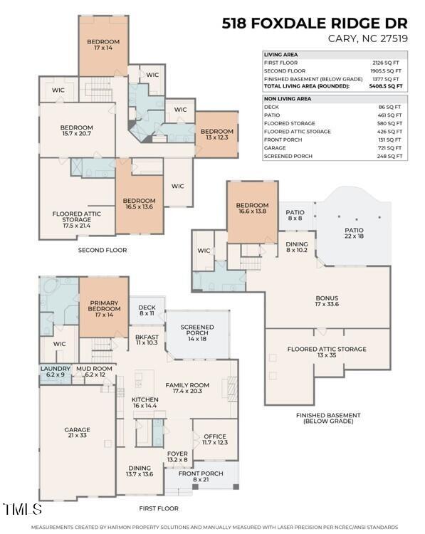 518 Foxdale Ridge Drive Cary, NC 27519 - Photo 99 of 99 Sketch Pic for MLS