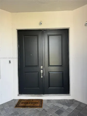 a bathroom with a door