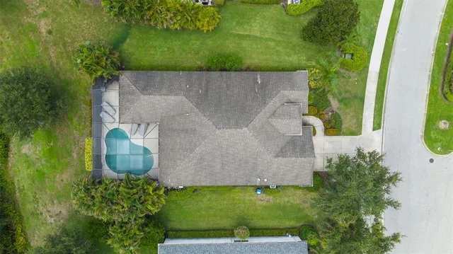 an aerial view of house with outdoor space