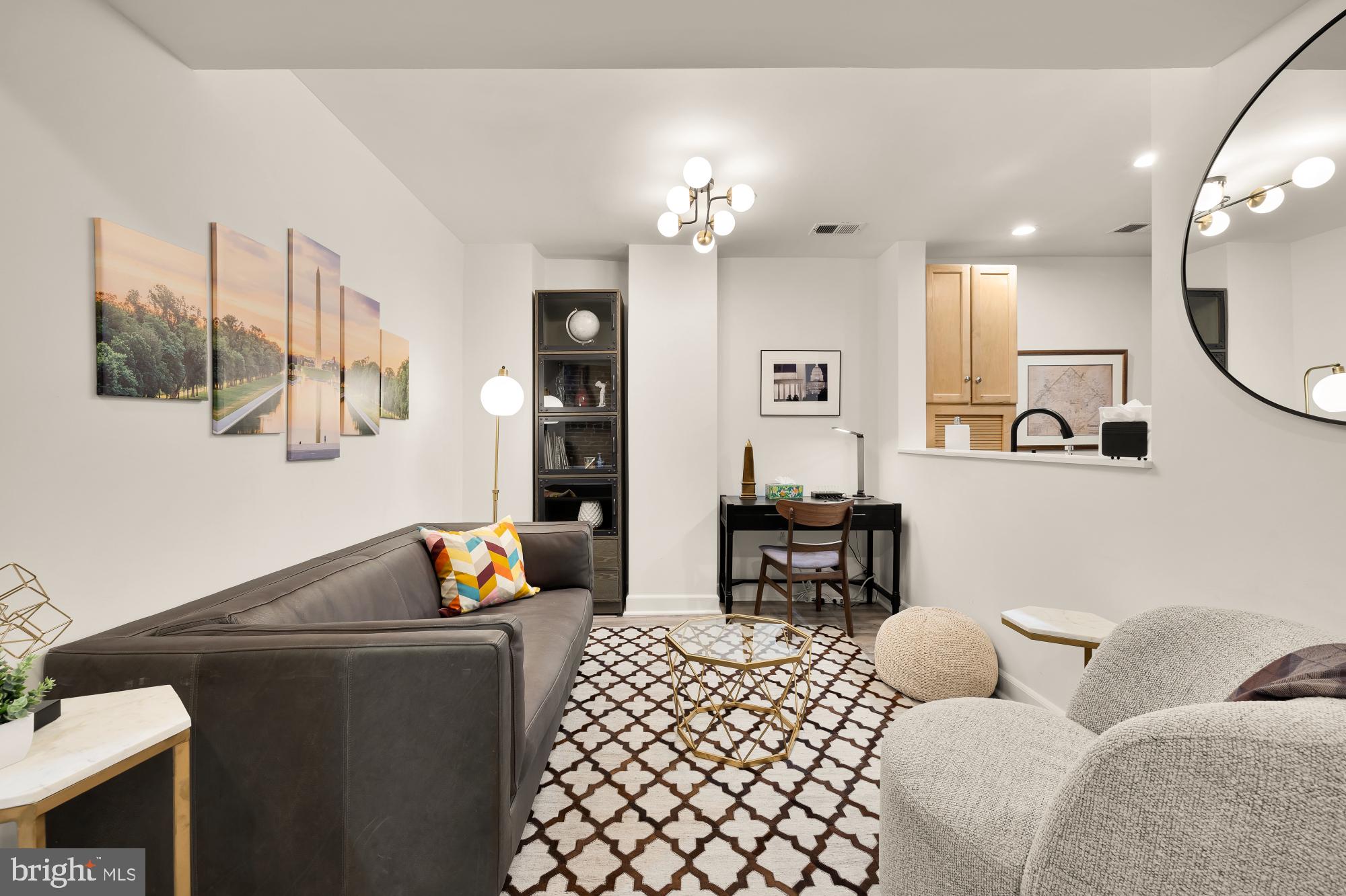 1214 T Street Northwest Washington, DC 20009 - Photo 60 of 88 a living room with furniture and a flat screen tv