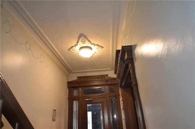 a view of a room with rack on the wall