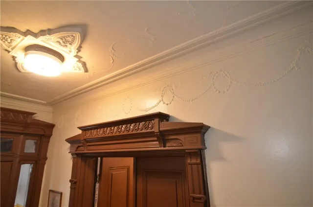 a view of hallway with stairs