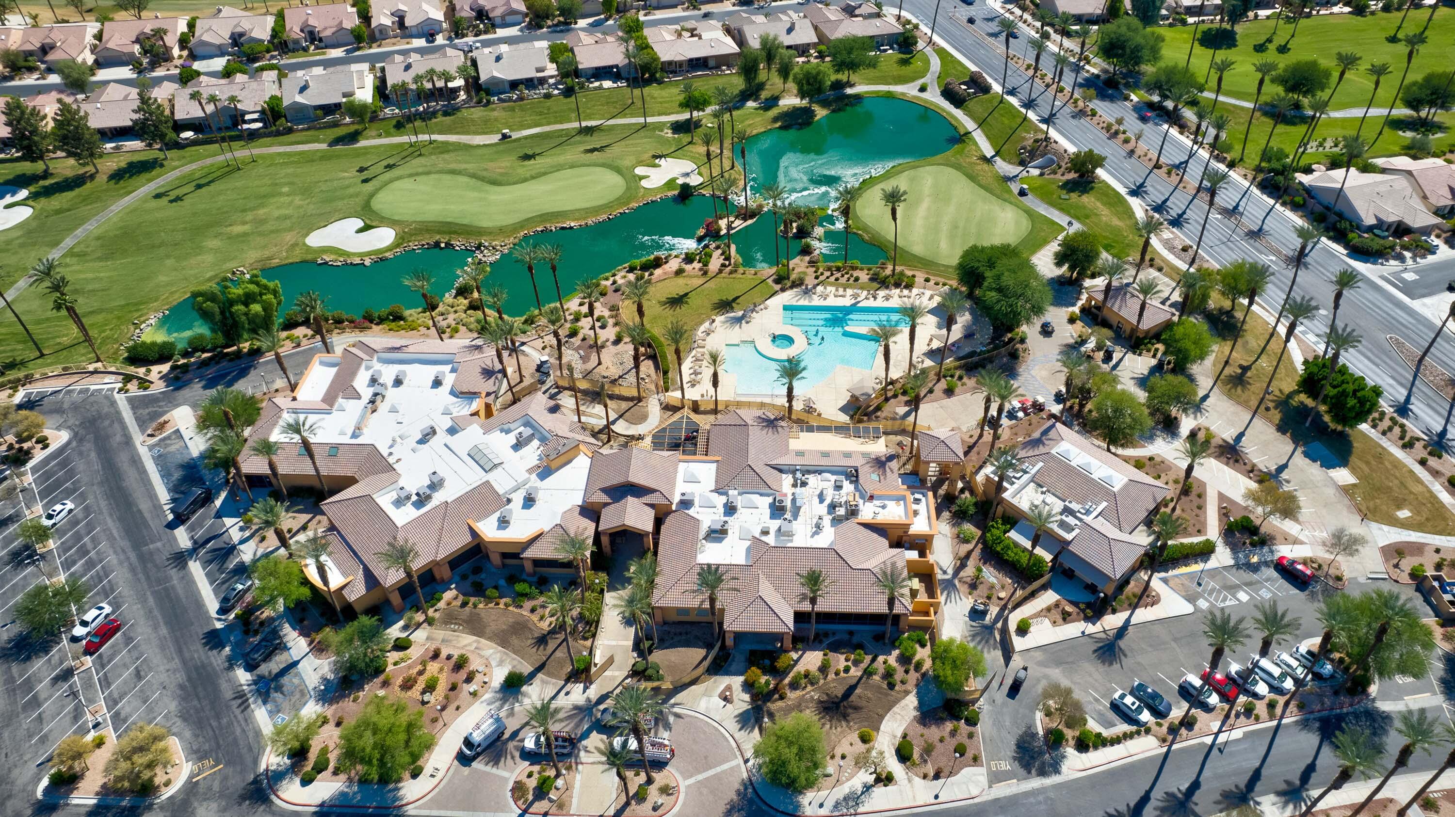 78680 Postbridge Circle Palm Desert, CA 92211 - Photo 53 of 54 an aerial view of residential houses with outdoor space