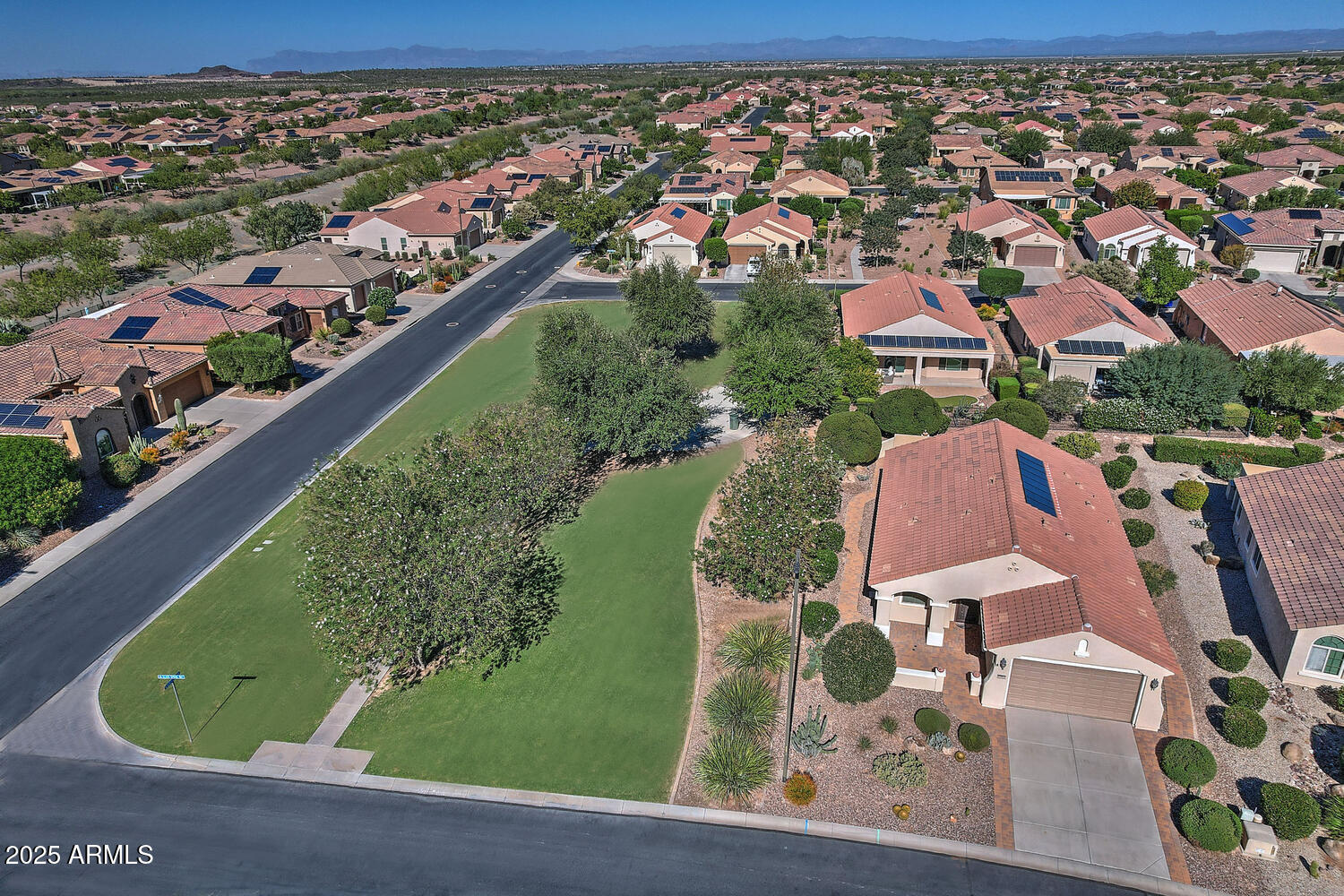 7382 West Silver Spring Way Florence, AZ 85132 - Photo 2 of 89 an aerial view of a residential houses with outdoor space and street view