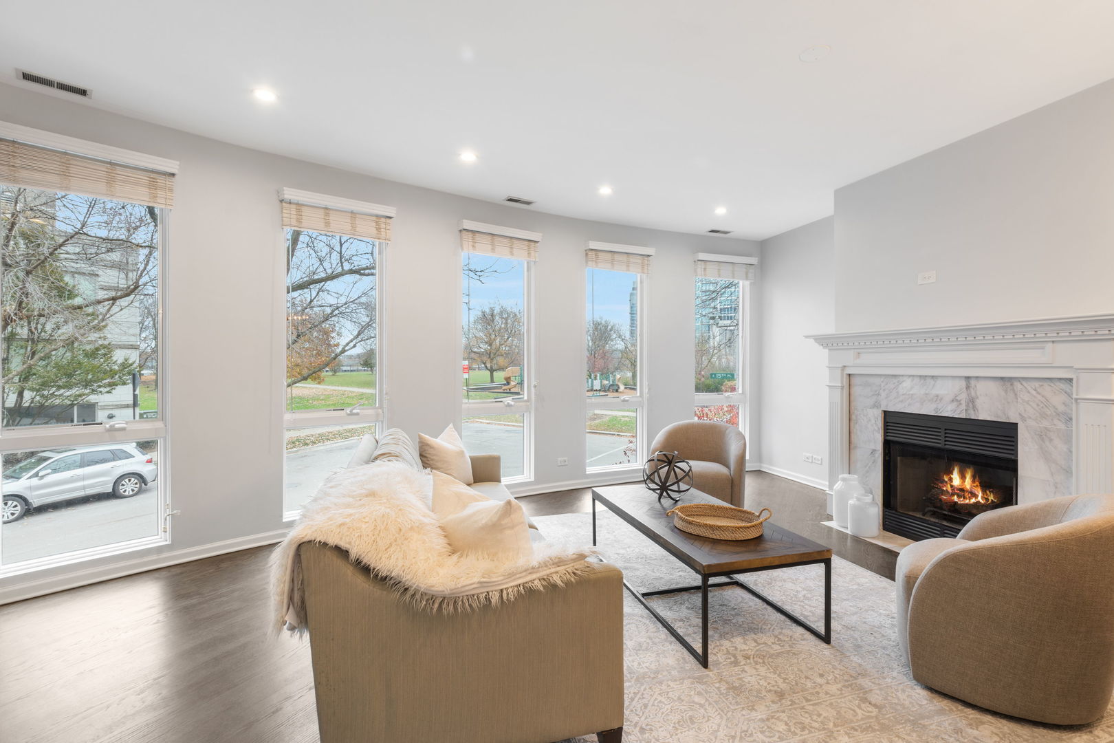 1522 South Prairie Avenue, Unit H Chicago, IL 60605 - Photo 5 of 25 a living room with furniture and a fireplace
