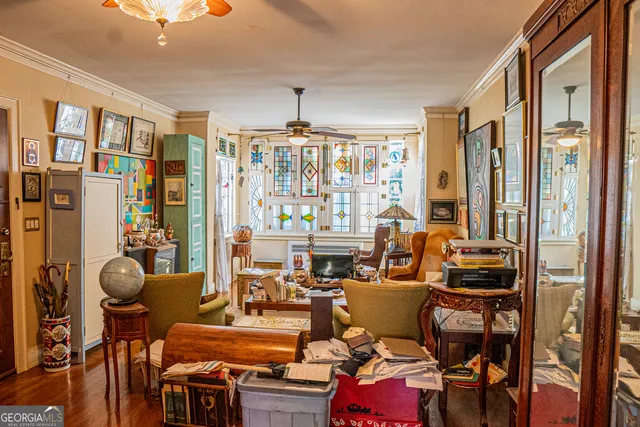 a room with furniture