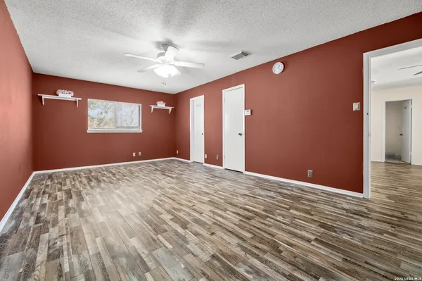a view of a livingroom with a window