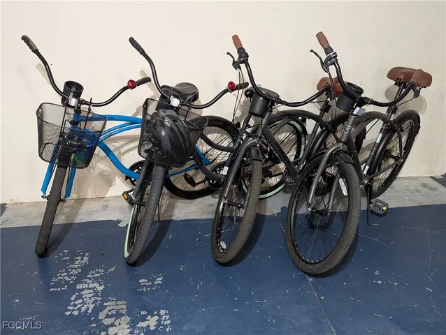 a view of an bike storage