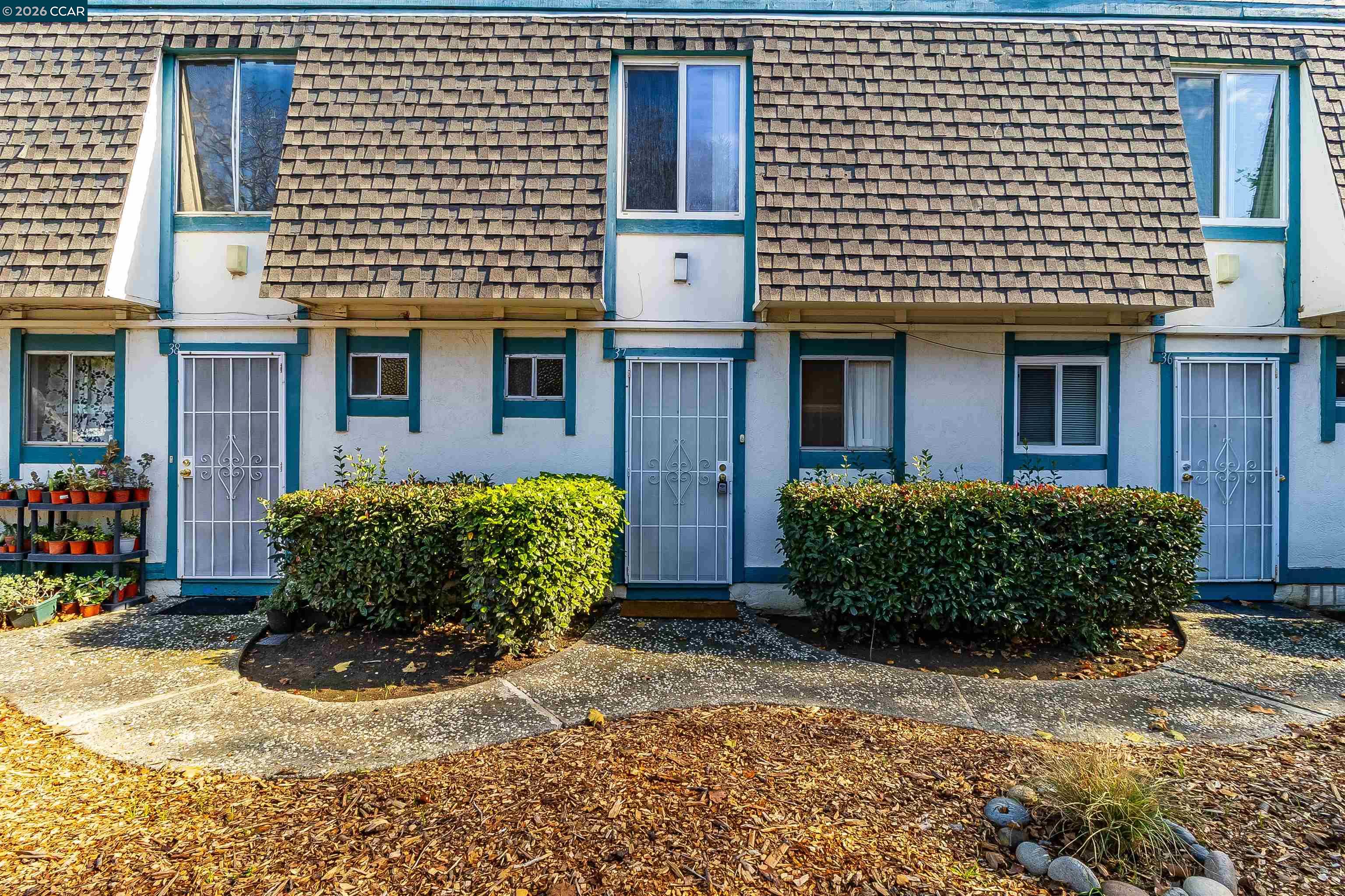 a front view of a house