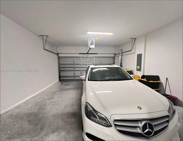 a car parked in a garage