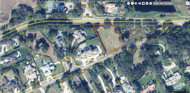 a view of a garden with a house in the background