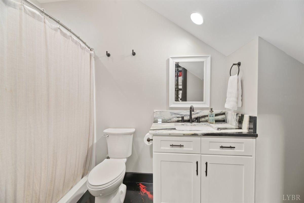 4639 Lowry Road Goode, VA 24556 - Photo 42 of 76 a bathroom with a toilet sink and mirror