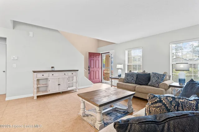 a living room with furniture