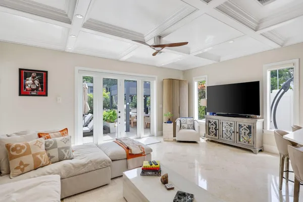 a view of a swimming pool with a lounge chairs