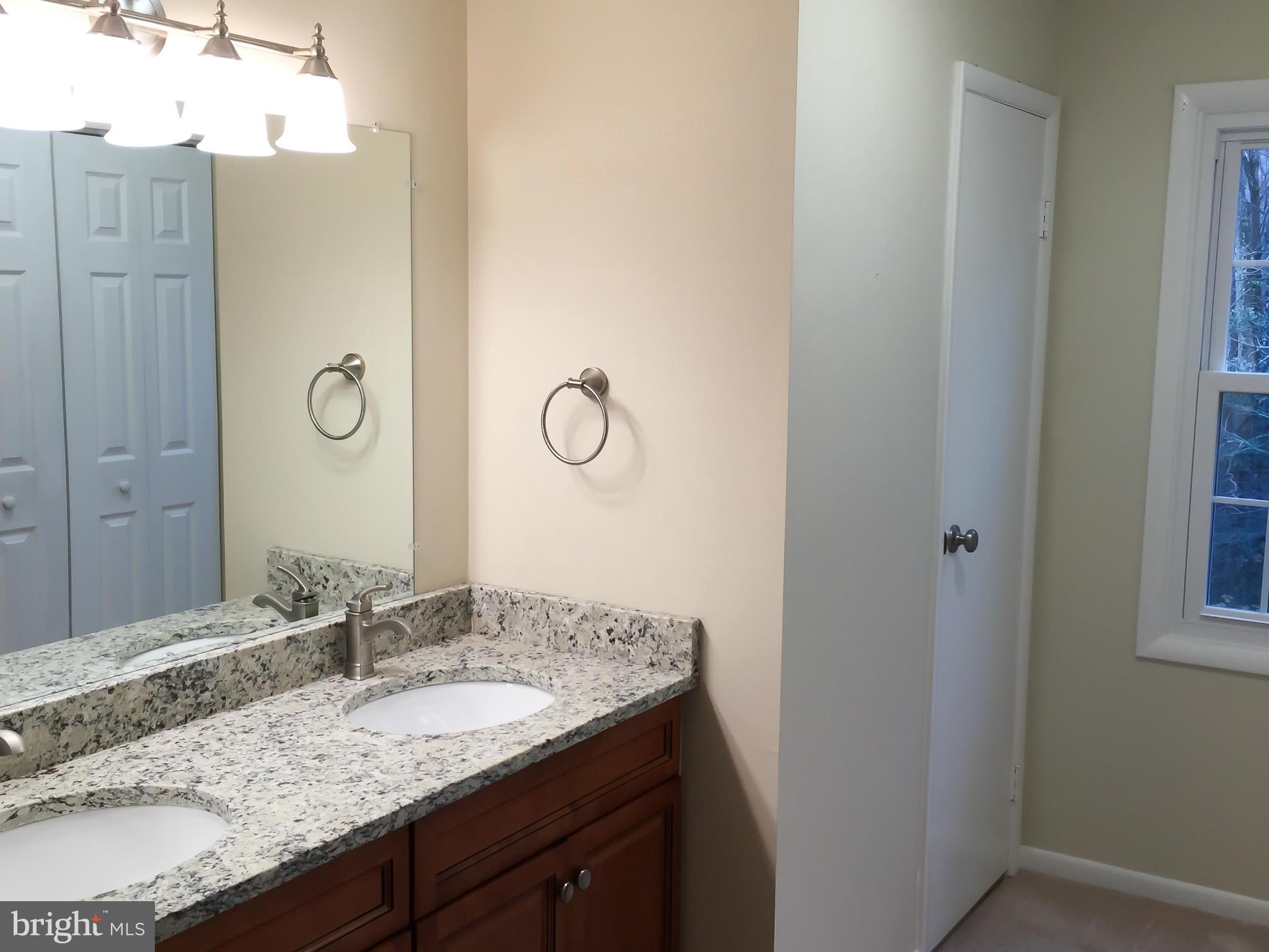 11423 Running Cedar Road Reston, VA 20191 - Photo 18 of 28 a bathroom with a granite countertop sink and a mirror