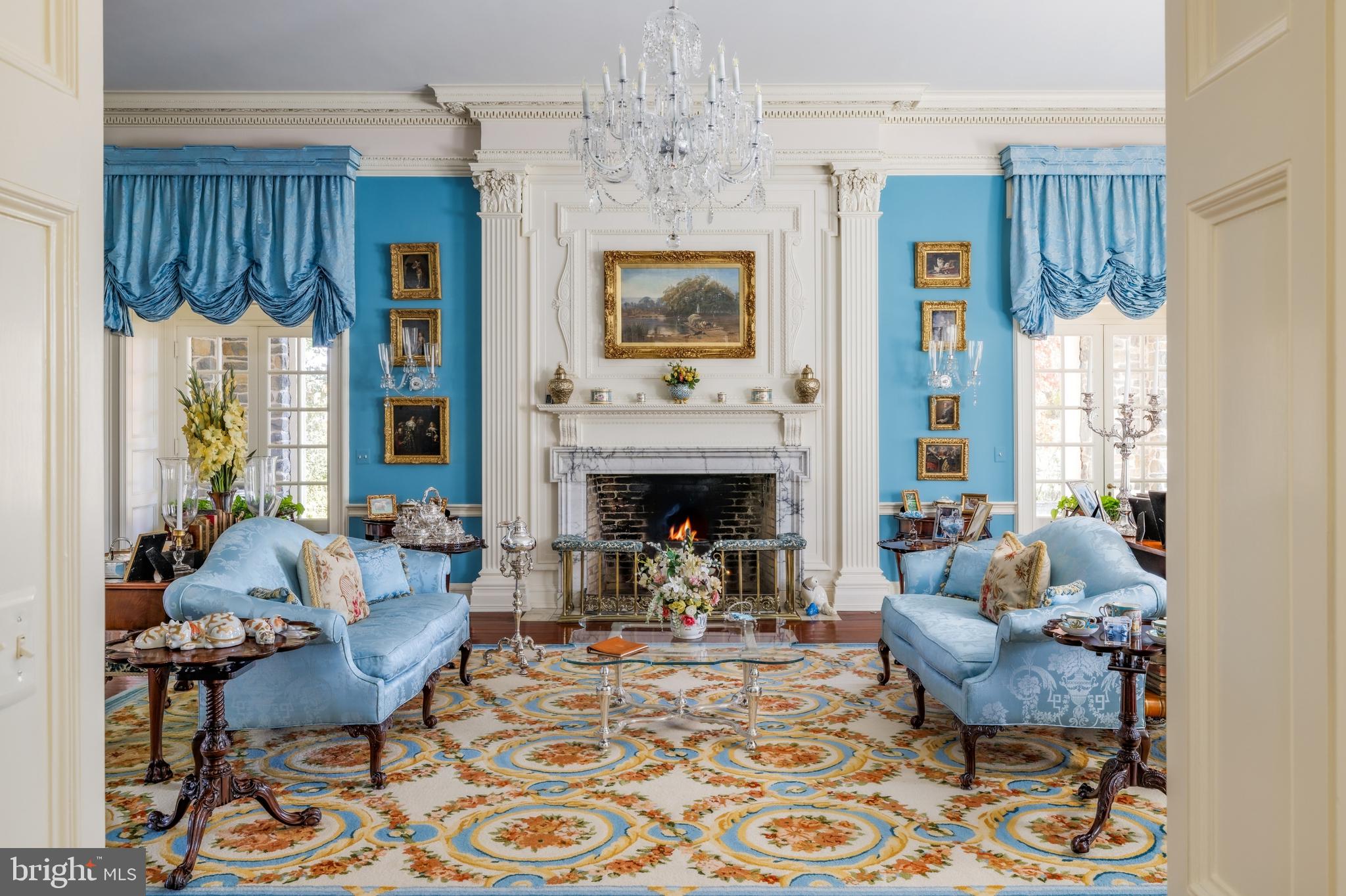 21846 Trappe Road Upperville, VA 20184 - Photo 20 of 50 a living room with furniture and a fireplace